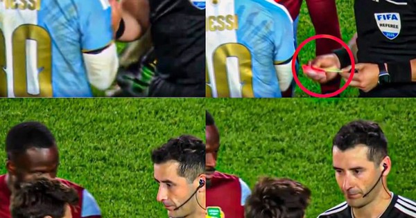Messi nhận cả thẻ đỏ lẫn thẻ vàng từ trọng tài ngày chia tay tuyển Argentina