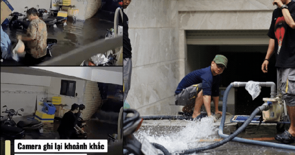 Hầm xe khu biệt thự TP.HCM ngập sâu hơn 1m sau trận mưa lớn, người dân bất lực nhìn tài sản ngâm trong nước