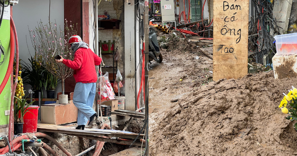 Loạt cửa hàng mặt đường Nguyễn Tuân chật vật trước Tết: Bắc thang mới có thể đi vào!