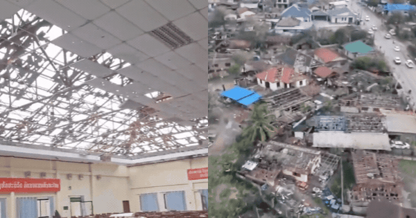 Mưa đá dội xuống Viêng Chăn: Hàng nghìn mái nhà bị 