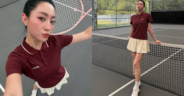 Lương Thùy Linh visual sáng bừng trên sân tennis, đôi chân dài 1m22 