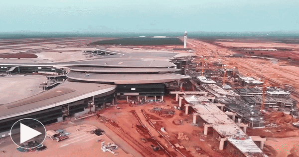 Cảnh choáng ngợp tại công trường 'khủng' của sân bay 16 tỷ USD lớn nhất Việt Nam