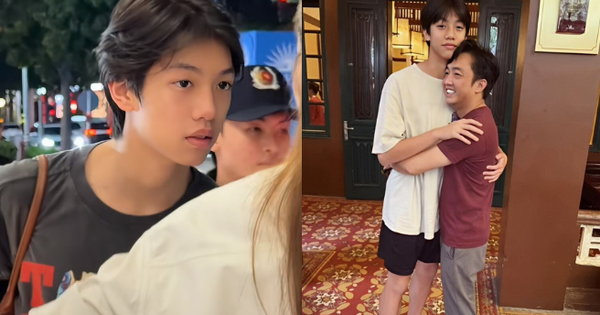 Con trai Hà Hồ: Lịch lãm, phong thái tổng tài, đứng với bố như người “khổng lồ”