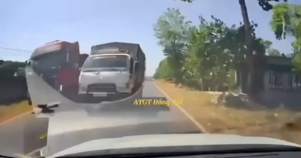 Video: Tài xế xe tải vượt ẩu bất chấp nguy hiểm bị công an mời làm việc