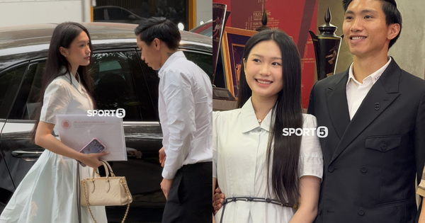 Văn Hậu lái Porsche đưa Doãn Hải My cùng đi gia hạn hợp đồng với CLB CAHN, nàng WAG qua 