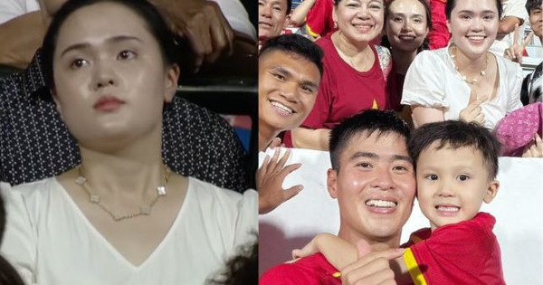 Tiểu thư Quỳnh Anh cười tít mắt, tự hào kể về bàn thắng của Duy Mạnh: Chồng em rất hiếm khi ghi bàn nên em rất vui