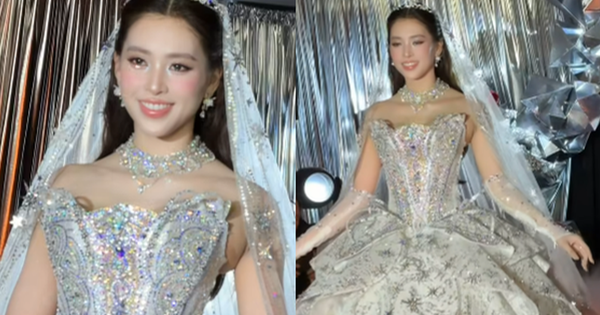 Không còn lời nào để khen cho nhan sắc của Hoa hậu Tiểu Vy khi làm cô dâu