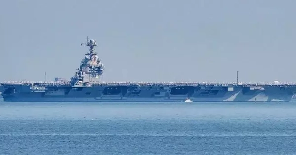 Siêu tàu sân bay USS Ford Mỹ trở về nước sau kỷ lục 300 ngày thực hiện nhiệm vụ trên biển