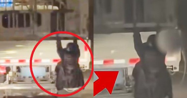 Người phụ nữ đu bám lơ lửng sau xe tải của chồng giữa đêm, cảnh tượng lọt tầm ngắm khiến cảnh sát lập tức lệnh dừng xe