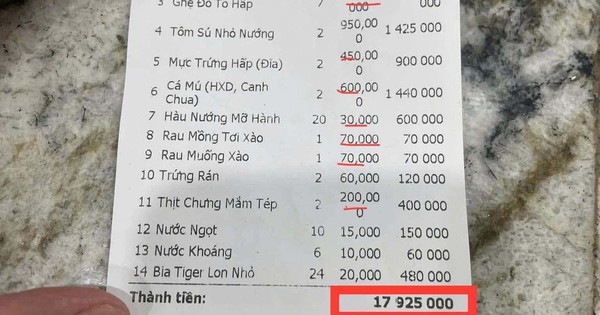 Lan truyền hóa đơn bữa ăn gần 18 triệu đồng dịp lễ ở Sầm Sơn: Nhà hàng giải thích, chính quyền vào cuộc