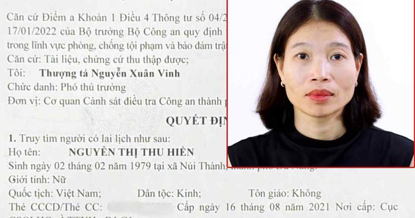 Quyết định truy tìm Nguyễn Thị Thu Hiền SN 1979