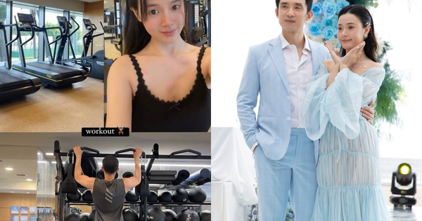 Midu khoe mặt mộc không tì vết khi check in tại phòng gym cùng chồng thiếu gia