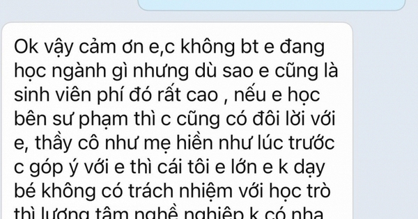 Phụ huynh nhắn tràng dài 