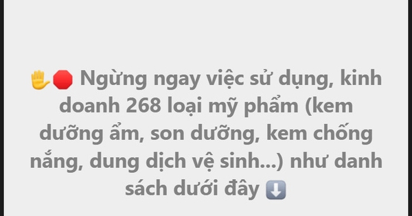 Cảnh báo về 268 loại mỹ phẩm cần ngừng sử dụng ngay lập tức