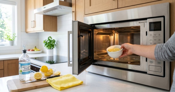 3 cách làm sạch lò vi sóng không cần cọ rửa mạnh
