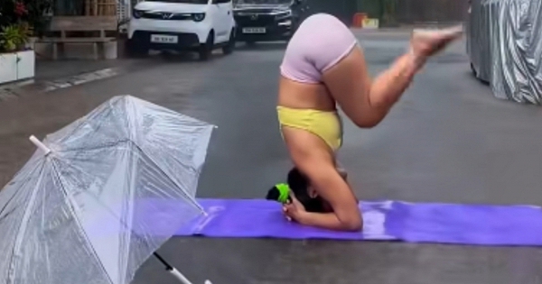 Tập Yoga dưới mưa, đoạn video ngắn của hot girl bất ngờ lan truyền gây tranh cãi