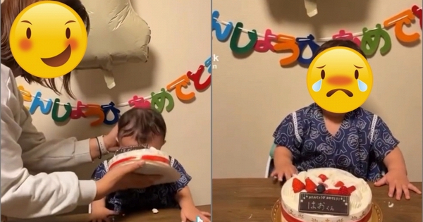 Mẹ Nhật gây tranh cãi khi ấn đầu con vào bánh kem trong tiệc sinh nhật khiến cậu bé hoảng hốt rồi khóc thét