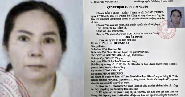 Ra quyết định truy tìm Tống Thị Thu Nguyệt SN 1974