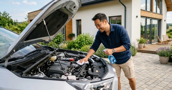 Cách tự vệ sinh khoang máy ô tô tại nhà