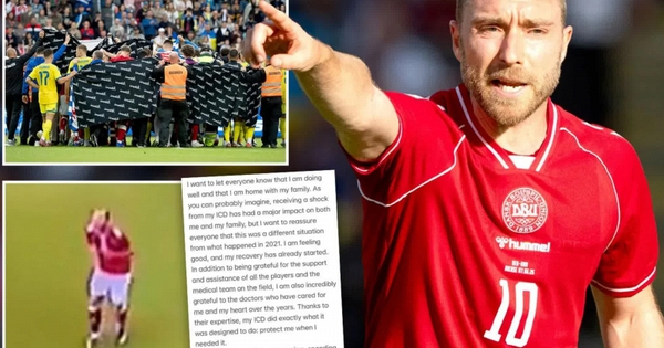 Christian Eriksen lên tiếng sau sự cố ngã gục trên sân