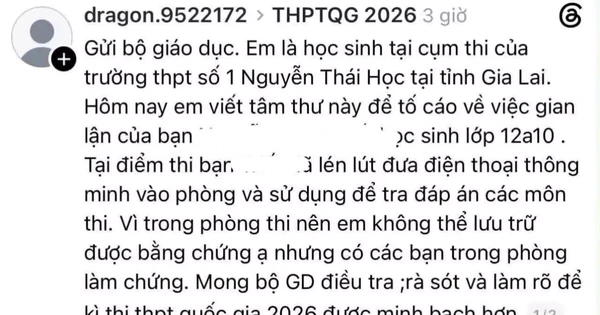Học sinh Gia Lai bị tố dùng điện thoại trong phòng thi tốt nghiệp