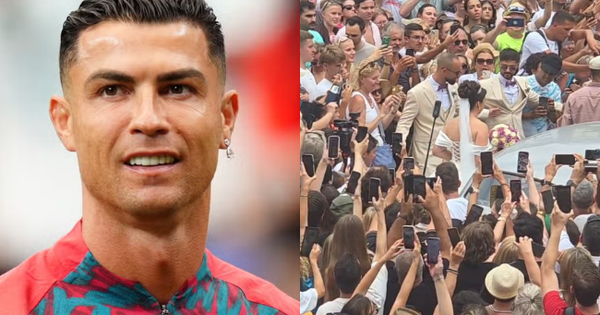 Ronaldo bật cười trước cảnh một đám cưới bị 2.000 người náo loạn vì nhầm tưởng cô dâu chú rể là Georgina và Ronaldo