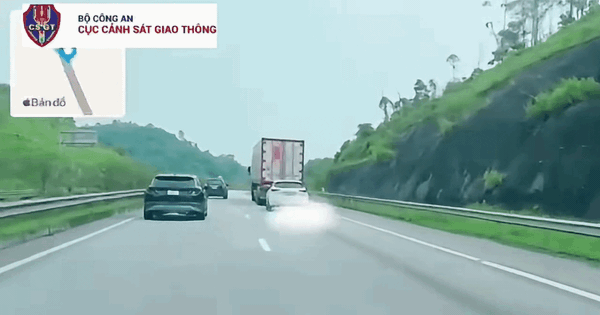 Xử phạt tài xế ô tô con bám đuôi xe container trên cao tốc