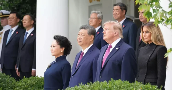 Tổng thống Mỹ Donald Trump đón Chủ tịch Trung Quốc Tập Cận Bình tại Nhà Trắng