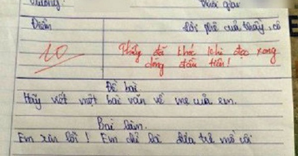 Bài Văn Tả Mẹ đạt điểm 10 Khiến Thầy Giáo Phải Bật Khóc Ngay Khi đọc Dòng đầu Tiên 