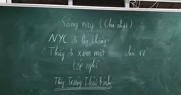 Sự thật về bức ảnh thầy giáo cho lớp nghỉ học để đi xem mặt chồng người yêu cũ