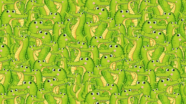 Thách thức thị giác 10 giây: Tìm con rắn nhỏ xíu giữa đàn cá sấu xanh lét