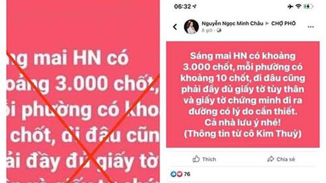 Truy tìm đối tượng tung tin đồn "Hà Nội có 3.000 chốt"