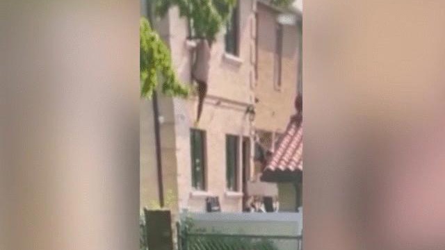 Video: Bị chồng cầm súng đuổi bắn, nữ cảnh sát Mỹ phải nhảy khỏi tầng 2