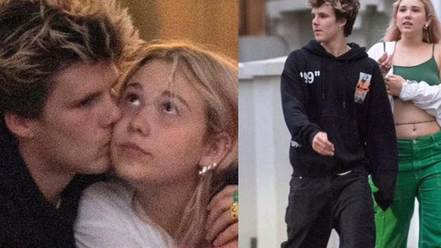 Cậu út nhà Beckham lần đầu lộ diện cùng tình mới trên phố, ôm hôn thân mật