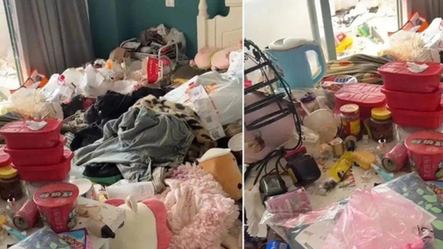 Thuê nhà nghỉ ở liền 2 tháng, cặp khách nữ biến căn phòng thành bãi rác khổng lồ