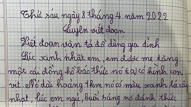 Bài văn tả chiếc đồng hồ của bé gái tiểu học khiến cô giáo lẫn dân mạng ôm bụng cười lăn