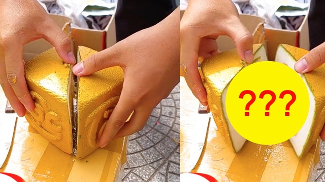 Cảnh tượng bổ quả bưởi vuông khiến dân mạng bàn tán trái chiều: Nên mua hay không?