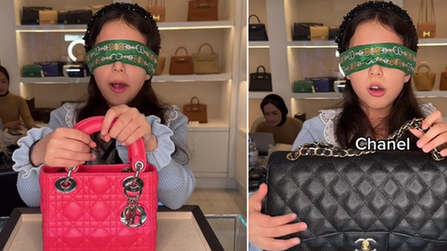 Rich kid 10 tuổi quay clip bịt mắt cũng đọc vanh vách được loạt tên túi hiệu, phản ứng của netizen mới là điều bất ngờ