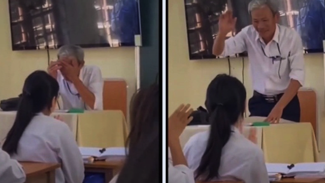 Xúc động đoạn video thầy giáo già lau nước mắt trong tiết dạy cuối cùng