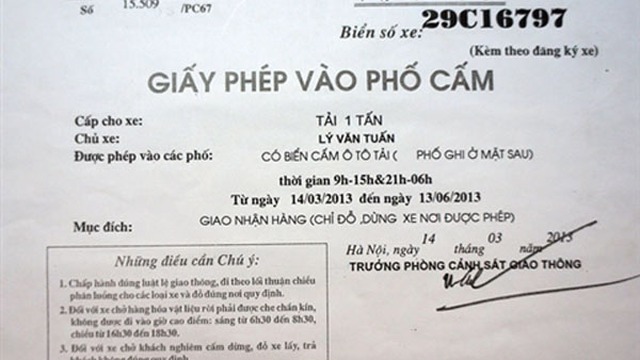 Lãnh đạo CSGT Hà Nội nói gì về việc 'bán' giấy phép vào phố cấm