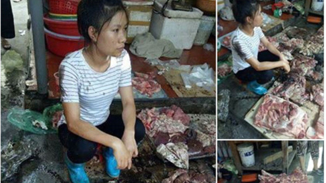 Tâm sự của người phụ nữ bán thịt lợn bị hắt dầu luyn trộn chất thải sau sự việc vừa qua