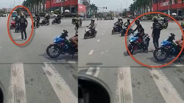 Công an xác minh nhóm người ngang nhiên chặn đường, dàn hàng ngang chạy xe máy qua ngã tư