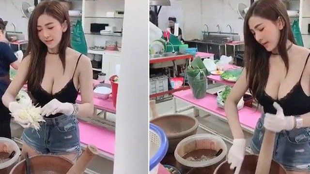 Bị khách du lịch quay lén khi đang bán nộm, cô nàng sở hữu vòng 1 khủng tăng follow chóng mặt trên mạng