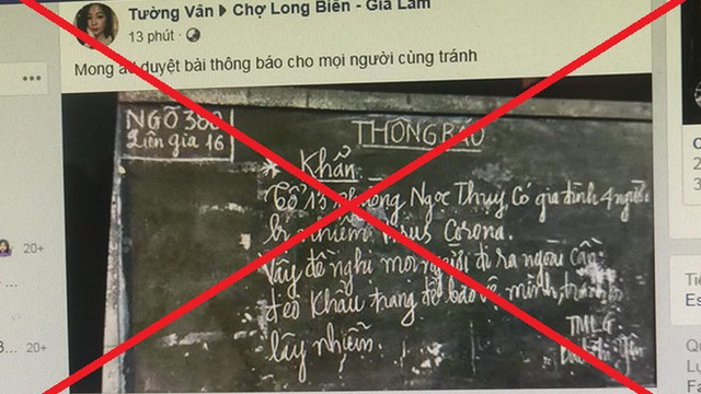 Hà Nội: Người phụ nữ tung tin đồn về 4 người nhiễm corona