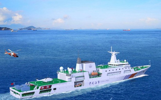 Tăng cường lực lượng trên Biển Đông, Trung Quốc hạ thủy tàu tuần tra khủng
