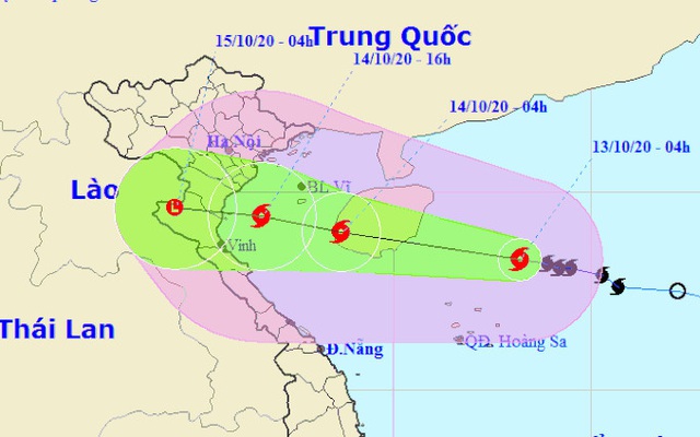 Bão số 7 giật cấp 11 hướng thẳng vào Bắc Bộ, Bắc Trung Bộ