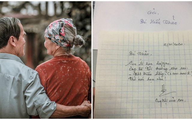 Ngày cháu gái lên Sài Gòn học, ông bà nội dúi vội bức thư dài 4 dòng, nội dung khiến tất cả "cay mắt"