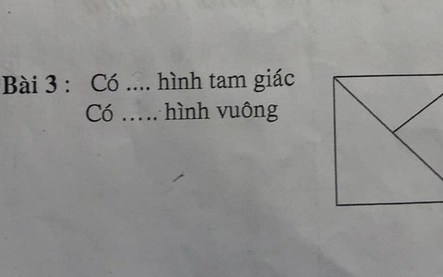 Con gái đếm 4 tam giác nhưng bị gạch sai, người mẹ thắc mắc giáo viên liền nhận về lời giải 'tâm phục khẩu phục'