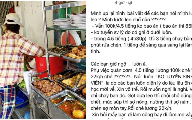 Đăng tin tuyển nhân viên lương 22.000 đồng/giờ, chủ quán cơm ngỡ ngàng vì bị “ném đá” tơi tả