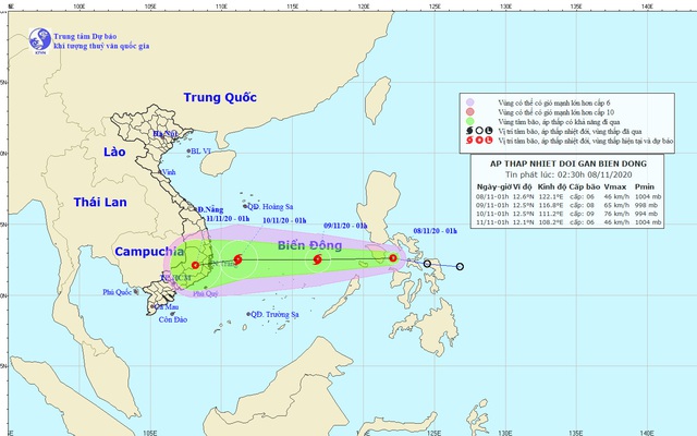 Áp thấp nhiệt đới vào Biển Đông hôm nay, liên tục tăng cấp